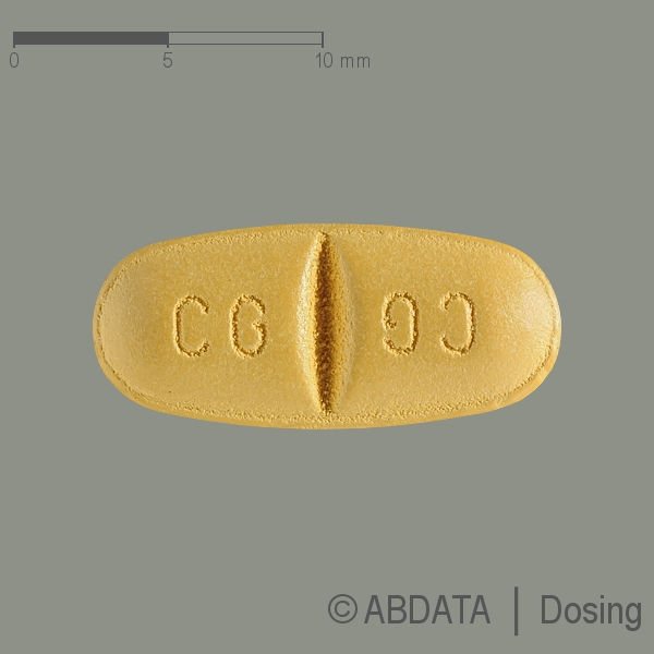 Produktabbildungen für OXCARBAZEPIN-1A Pharma 300 mg Filmtabletten in der Vorder-, Hinter- und Seitenansicht.