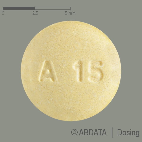 Produktabbildungen für ARIPIPRAZOL Krka 15 mg Tabletten in der Vorder-, Hinter- und Seitenansicht.