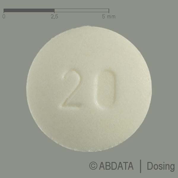 Produktabbildungen für XIPAMID-ratiopharm 20 mg Tabletten in der Vorder-, Hinter- und Seitenansicht.