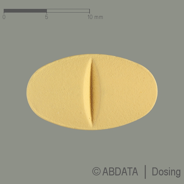 Produktabbildungen für LOSARTAN comp. AbZ 100/25 mg Filmtabletten in der Vorder-, Hinter- und Seitenansicht.