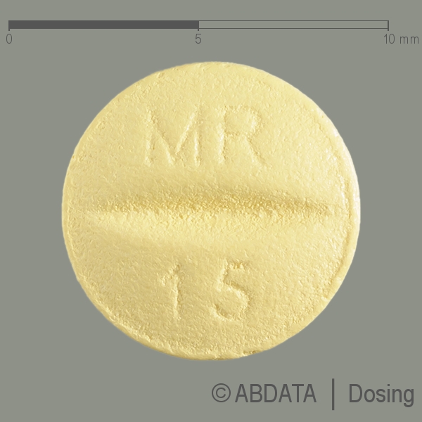 Produktabbildungen für MIRTAZAPIN dura 15 mg Filmtabletten in der Vorder-, Hinter- und Seitenansicht.