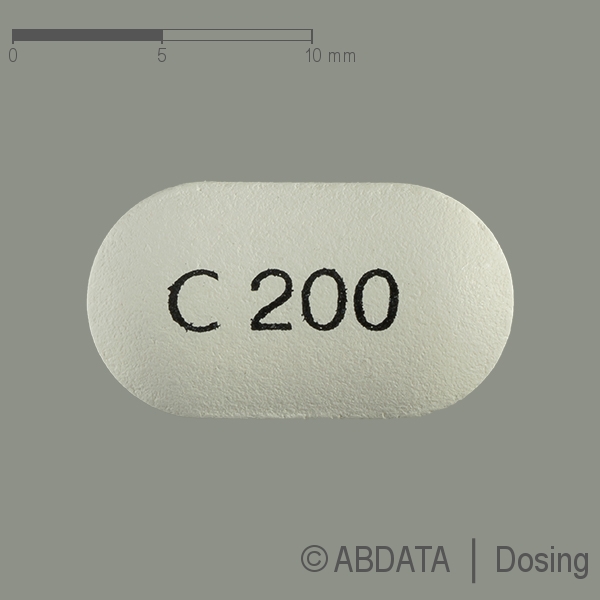 Produktabbildungen für CEFPO BASICS 200 mg Filmtabletten in der Vorder-, Hinter- und Seitenansicht.