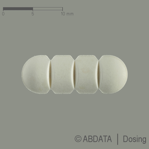 Produktabbildungen für TRAZODON-neuraxpharm 100 mg Tabletten in der Vorder-, Hinter- und Seitenansicht.