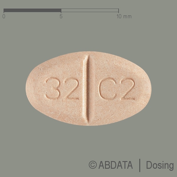Produktabbildungen für BLOPRESS forte 32 mg Plus 25 mg Tabletten in der Vorder-, Hinter- und Seitenansicht.