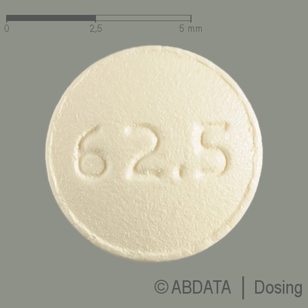 Produktabbildungen für BOSENTAN BASICS 62,5 mg Filmtabletten in der Vorder-, Hinter- und Seitenansicht.
