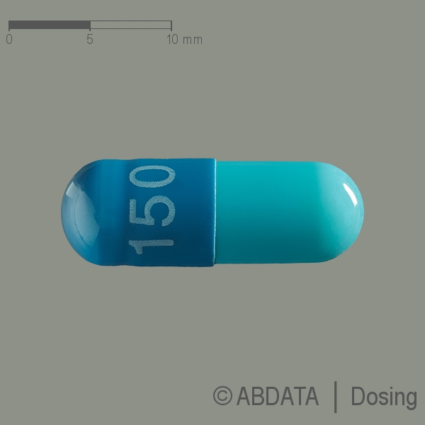 Produktabbildungen für ATAZANAVIR beta 150 mg Hartkapseln in der Vorder-, Hinter- und Seitenansicht.