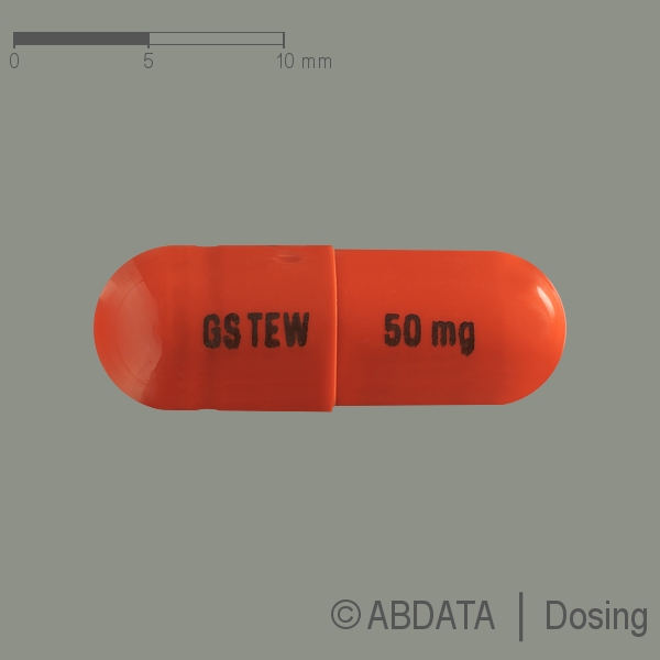 Produktabbildungen für TAFINLAR 50 mg Hartkapseln in der Vorder-, Hinter- und Seitenansicht.