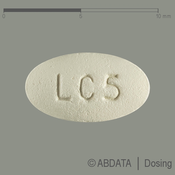 Produktabbildungen für LEVOCETI-AbZ 5 mg Filmtabletten in der Vorder-, Hinter- und Seitenansicht.