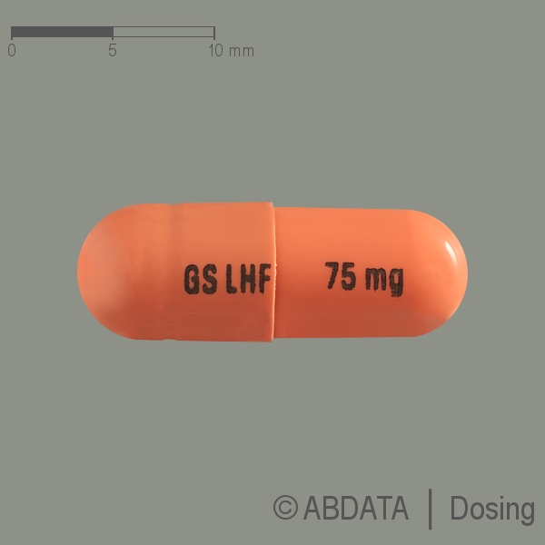 Produktabbildungen für TAFINLAR 75 mg Hartkapseln in der Vorder-, Hinter- und Seitenansicht.