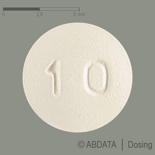 Produktabbildungen für ESCITALOPRAM-ratiopharm 10 mg Filmtabletten in der Vorder-, Hinter- und Seitenansicht.