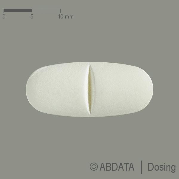 Produktabbildungen für LEVETIRACETAM AAA 1000 mg Filmtabletten in der Vorder-, Hinter- und Seitenansicht.