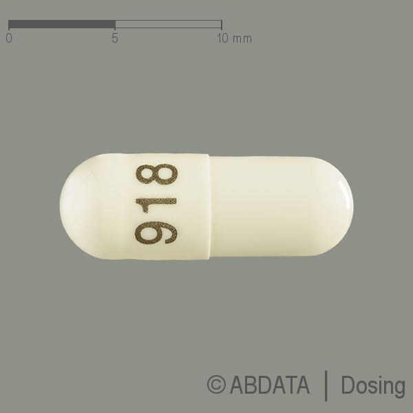Produktabbildungen für ZAVESCA 100 mg Hartkapseln in der Vorder-, Hinter- und Seitenansicht.