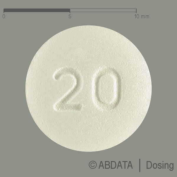 Produktabbildungen für ESCITALOPRAM Heumann 20 mg Filmtabletten in der Vorder-, Hinter- und Seitenansicht.