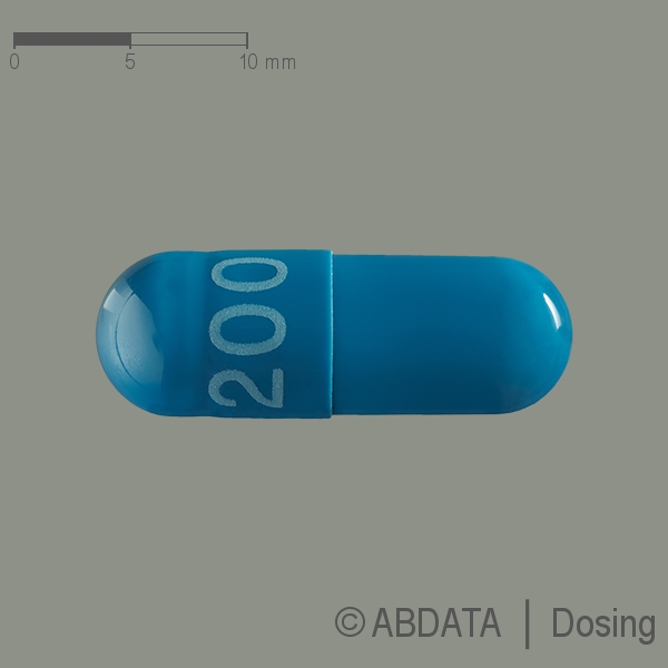 Produktabbildungen für ATAZANAVIR beta 200 mg Hartkapseln in der Vorder-, Hinter- und Seitenansicht.
