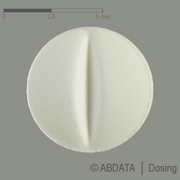 Produktabbildungen für BISOPROLOL AbZ 2,5 mg Tabletten in der Vorder-, Hinter- und Seitenansicht.