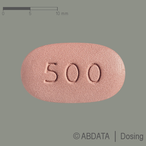 Produktabbildungen für ABIRATERON Glenmark 500 mg Filmtabletten in der Vorder-, Hinter- und Seitenansicht.