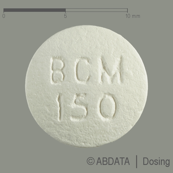 Produktabbildungen für BICALUTAMID PUREN 150 mg Filmtabletten in der Vorder-, Hinter- und Seitenansicht.