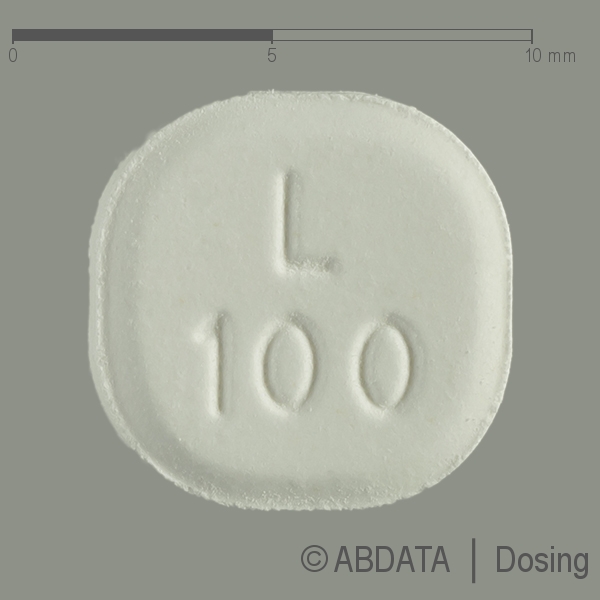 Produktabbildungen für LAMOTRIGIN beta 100 mg Tabl.z.Herst.e.Susp.z.Einn. in der Vorder-, Hinter- und Seitenansicht.