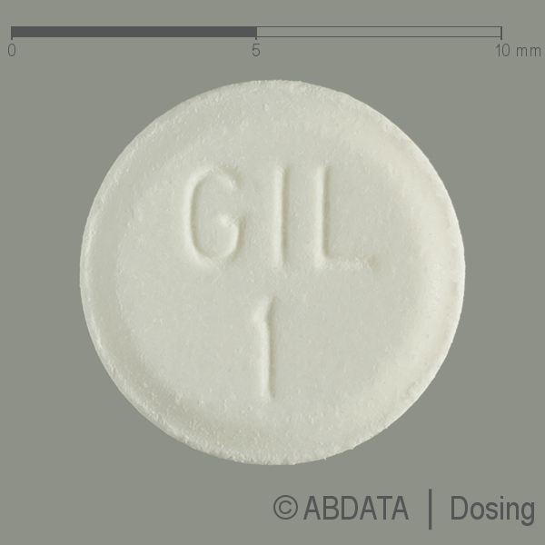 Produktabbildungen für RASAGILIN-ratiopharm 1 mg Tabletten in der Vorder-, Hinter- und Seitenansicht.