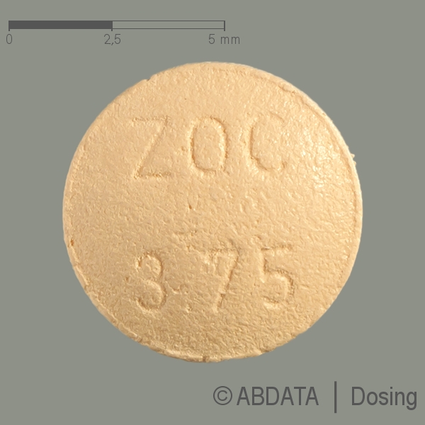 Produktabbildungen für ZOPICLON-ratiopharm 3,75 mg Filmtabletten in der Vorder-, Hinter- und Seitenansicht.