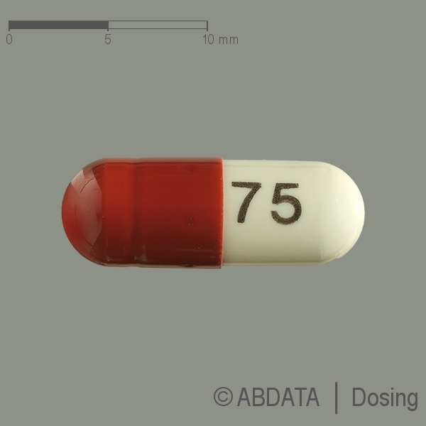 Produktabbildungen für PREGABALIN Aristo 75 mg Hartkapseln in der Vorder-, Hinter- und Seitenansicht.
