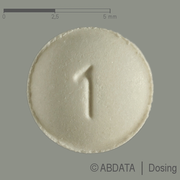 Produktabbildungen für REPAGLINID STADA 1 mg Tabletten in der Vorder-, Hinter- und Seitenansicht.