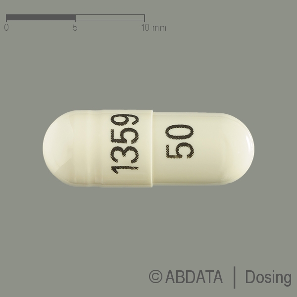 Produktabbildungen für PREGABIN 50 mg Hartkapseln in der Vorder-, Hinter- und Seitenansicht.