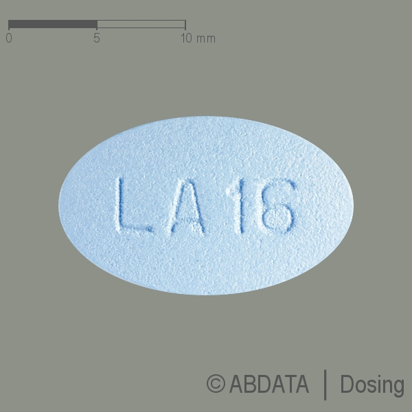 Produktabbildungen für TENOFOVIRDISOPROXIL Laurus 245 mg Filmtabletten in der Vorder-, Hinter- und Seitenansicht.