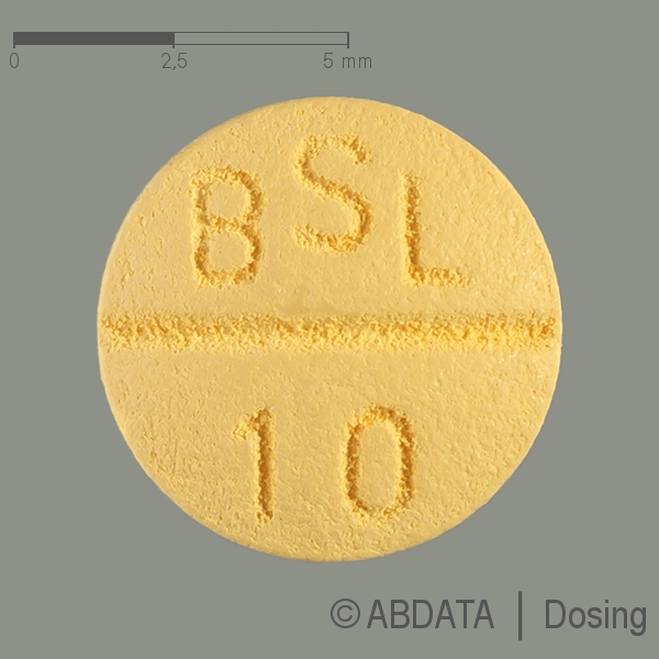 Produktabbildungen für BISOPROLOL AL 10 mg Filmtabletten in der Vorder-, Hinter- und Seitenansicht.