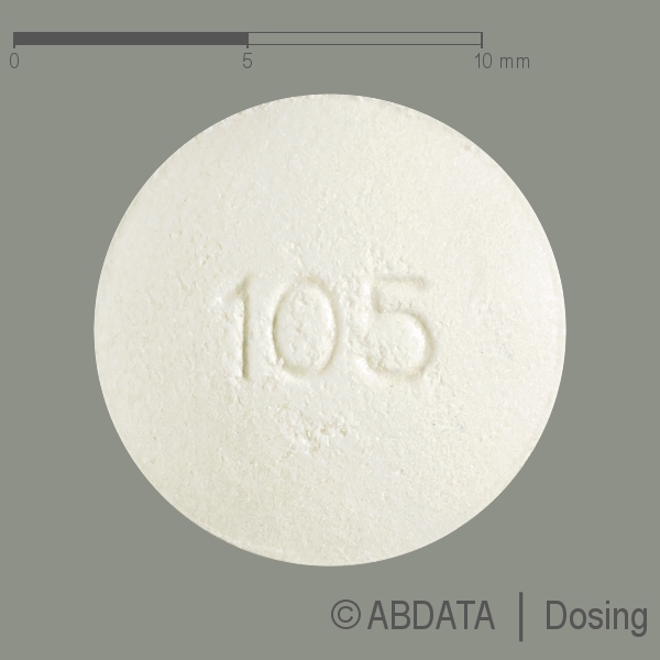Produktabbildungen für PRAMIPEXOL HEXAL 1,05 mg Retardtabletten in der Vorder-, Hinter- und Seitenansicht.