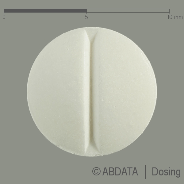Produktabbildungen für LISINOPRIL AbZ 5 mg Tabletten in der Vorder-, Hinter- und Seitenansicht.
