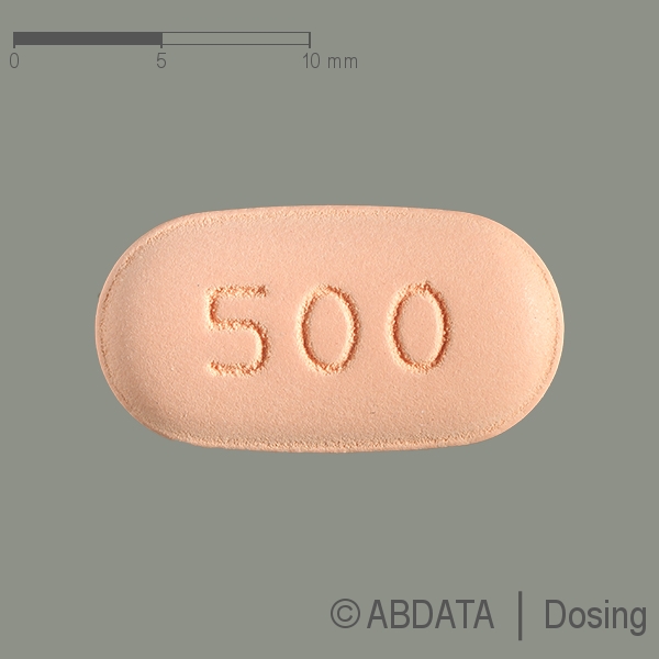 Produktabbildungen für CAPECITABIN cell pharm 500 mg Filmtabletten in der Vorder-, Hinter- und Seitenansicht.