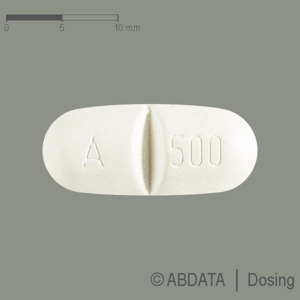 Produktabbildungen für AZITHROMYCIN HEXAL 500 mg Filmtabletten in der Vorder-, Hinter- und Seitenansicht.