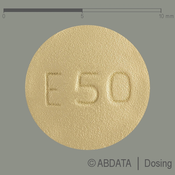 Produktabbildungen für EPLERENON Heumann 50 mg Filmtabletten in der Vorder-, Hinter- und Seitenansicht.