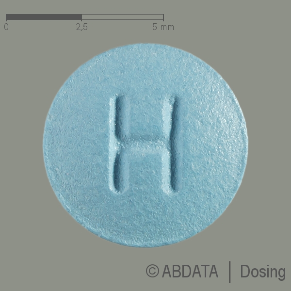 Produktabbildungen für FINASTERID Heumann 5 mg Filmtabletten in der Vorder-, Hinter- und Seitenansicht.