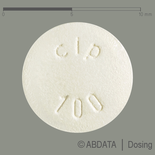 Produktabbildungen für CIPROHEXAL 100 mg Filmtabletten in der Vorder-, Hinter- und Seitenansicht.