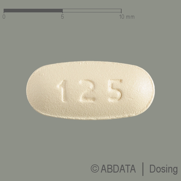Produktabbildungen für BOSENTAN BASICS 125 mg Filmtabletten in der Vorder-, Hinter- und Seitenansicht.
