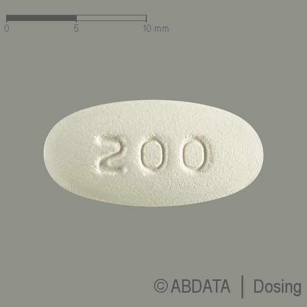Produktabbildungen für VORICONAZOL beta 200 mg Filmtabletten in der Vorder-, Hinter- und Seitenansicht.