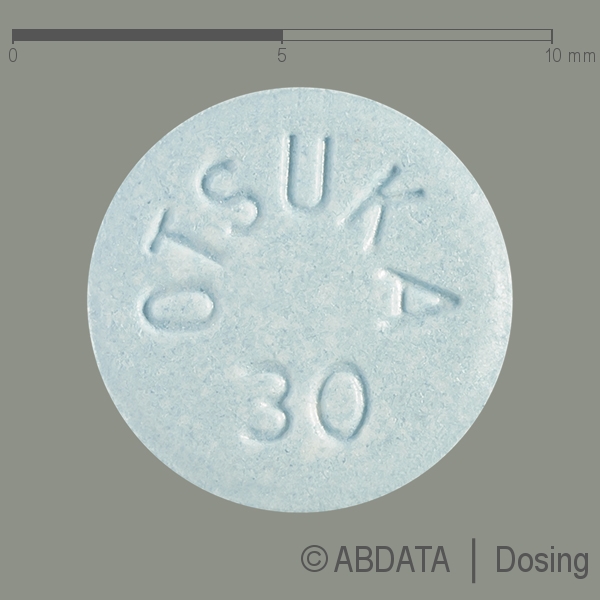 Produktabbildungen für SAMSCA 30 mg Tabletten in der Vorder-, Hinter- und Seitenansicht.