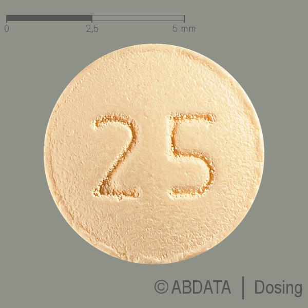 Produktabbildungen für SITAGLIPTIN Aurobindo 25 mg Filmtabletten in der Vorder-, Hinter- und Seitenansicht.