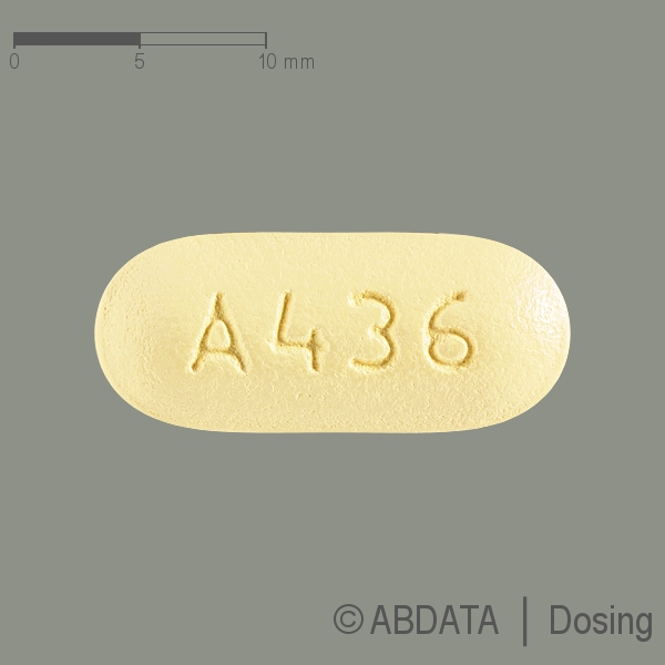 Produktabbildungen für ABIRATERON ratiopharm 500 mg Filmtabletten in der Vorder-, Hinter- und Seitenansicht.