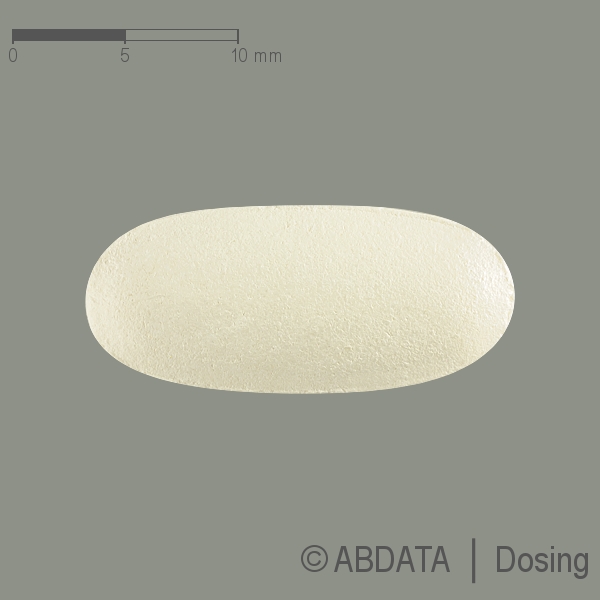 Produktabbildungen für GLUSADON 589 mg Filmtabletten in der Vorder-, Hinter- und Seitenansicht.