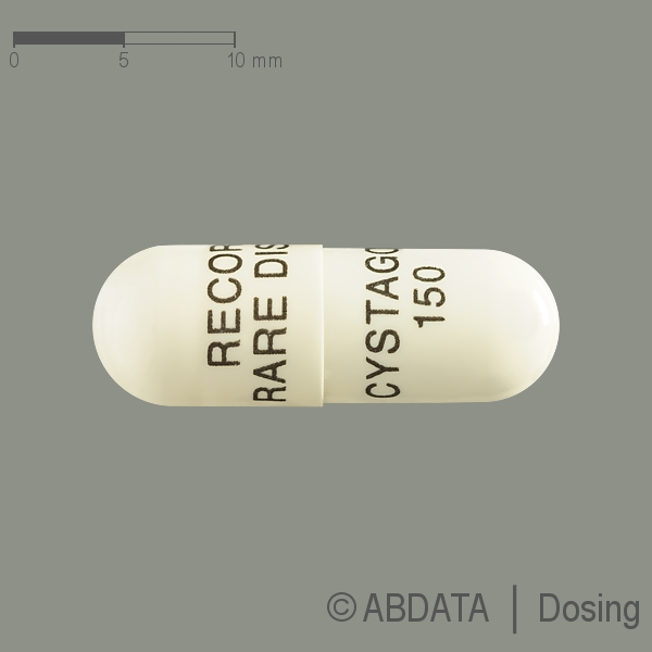 Produktabbildungen für CYSTAGON 150 mg Hartkapseln in der Vorder-, Hinter- und Seitenansicht.