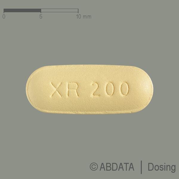 Produktabbildungen für SEROQUEL Prolong 200 mg Retardtabletten in der Vorder-, Hinter- und Seitenansicht.