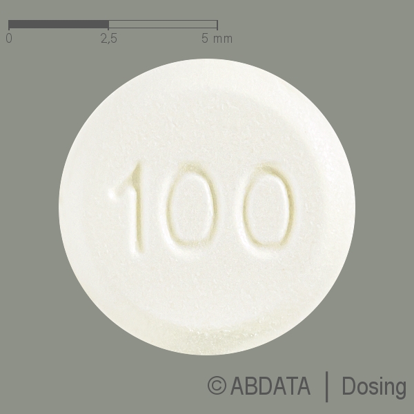 Produktabbildungen für LEVOTHYROXIN Abdi 100 Mikrogramm Tabletten in der Vorder-, Hinter- und Seitenansicht.