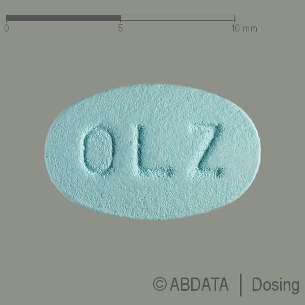 Produktabbildungen für OLANZAPIN axcount 7,5 mg Filmtabletten in der Vorder-, Hinter- und Seitenansicht.