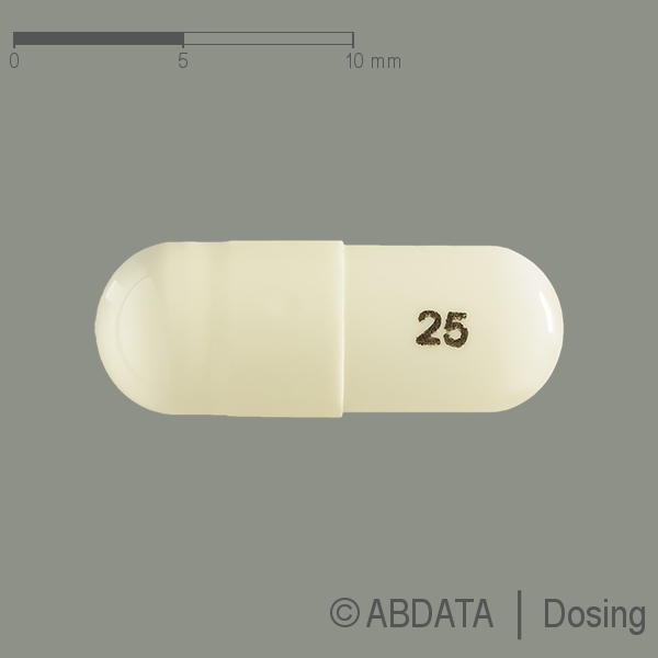 Produktabbildungen für PREGABALIN-biomo 25 mg Hartkapseln in der Vorder-, Hinter- und Seitenansicht.