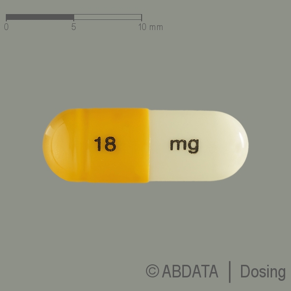 Produktabbildungen für ATOMOXETIN Accord 18 mg Hartkapseln in der Vorder-, Hinter- und Seitenansicht.