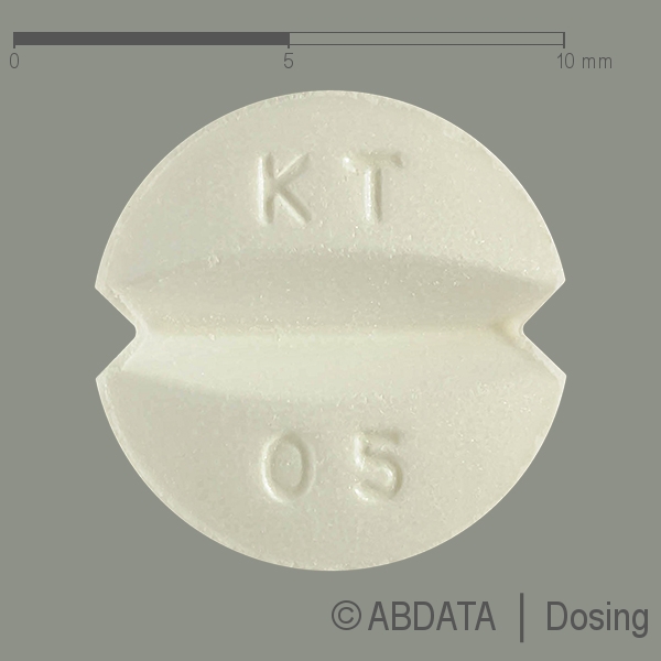 Produktabbildungen für OSNERVAN 5 mg Tabletten in der Vorder-, Hinter- und Seitenansicht.
