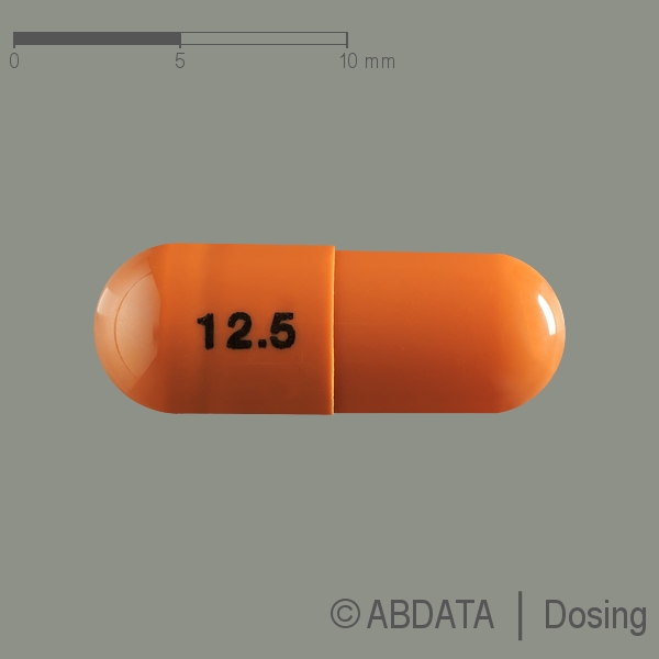 Produktabbildungen für SUNITINIB-ratiopharm 12,5 mg Hartkapseln in der Vorder-, Hinter- und Seitenansicht.